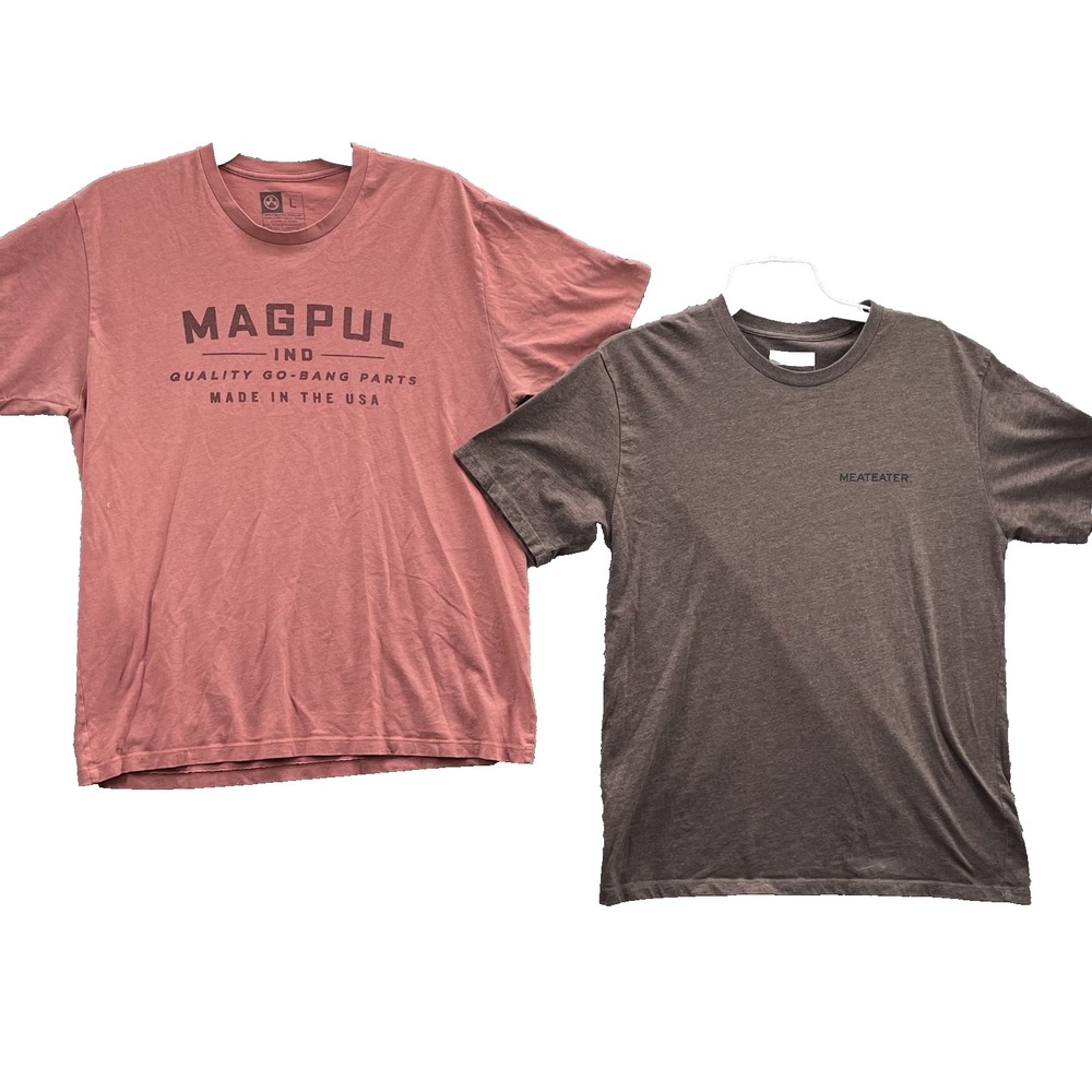 Magpul Maneater T-Shirt Lot (2) Men Large Tactical Beer Drinks Firearms Dad Gift